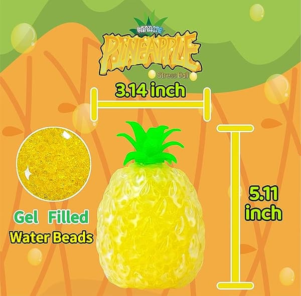 Ananas Stressballer Squishy Vannperler Ball Sensorisk Fidget Til