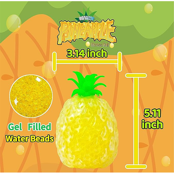 Ananas Stressbollar Squishy Vattenpärlor Boll Sensorisk Fidget Till