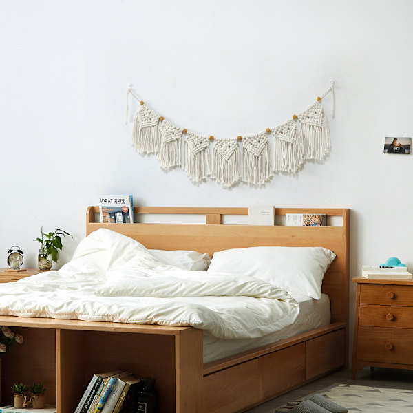 Boho Chic Makrame Vevd Veggteppe Bohemsk Hjem Geometrisk Kunst