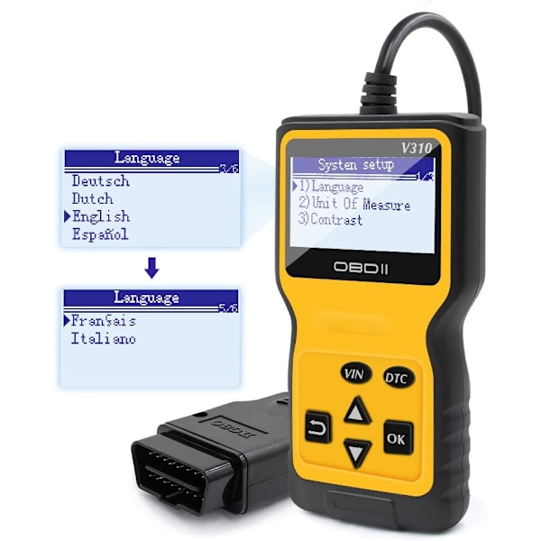 V310 OBDII EOBD Bildiagnostisk Skanner Felkodsläsare DTC Läsverktyg OBDII VS V1.5