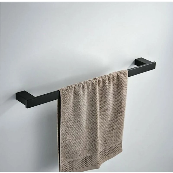 Badeværelses Håndklædeholder, Rustfrit Stål, 60cm Håndklæde Stang, Sort
