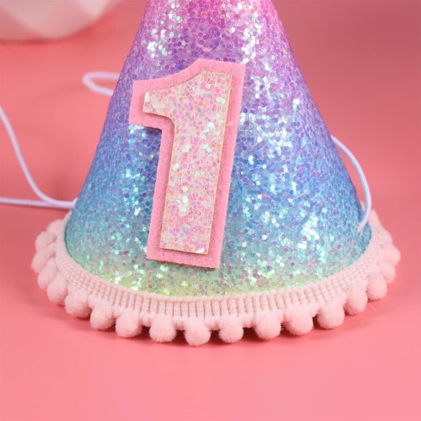 Baby Princess Tiara Crown Kids First Birthday Hat Glitter Mermaid