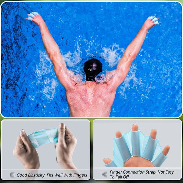 Par Simswimhandskar med Hög Elasticitet (Blå)