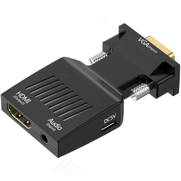 1080p VGA Han til Hun Adapter Konverter med USB Lydkabel