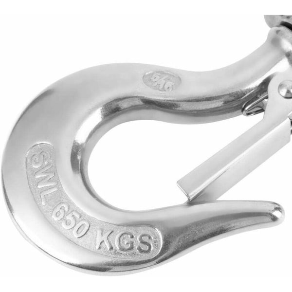 Nostokoukku - 304 ruostumaton teräs kääntyvä nostokoukku Inderstry koukku lukolla Rigging tarvikkeet，(650kg，1kpl)