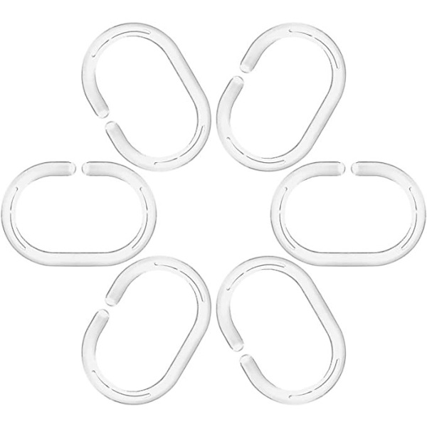 24-pack plast C-formade duschdraperiringar
