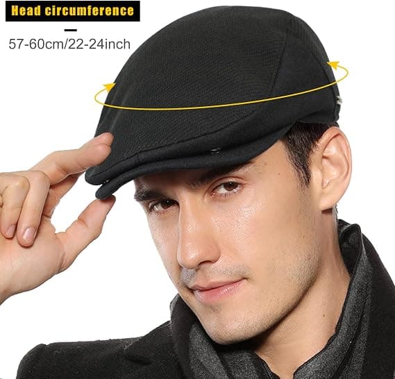 Herre Justerbar Flade Baret Huer Baker Boy Hat Flade Kasketter Efterår V