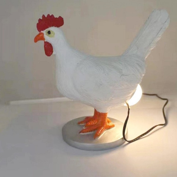 Kylling Egg lampe, 3D Kylling Bordlampe, Livaktig LED Egg lampe, Resin Kylling Egg Nattlys med USB (Kylling Egg lampe)