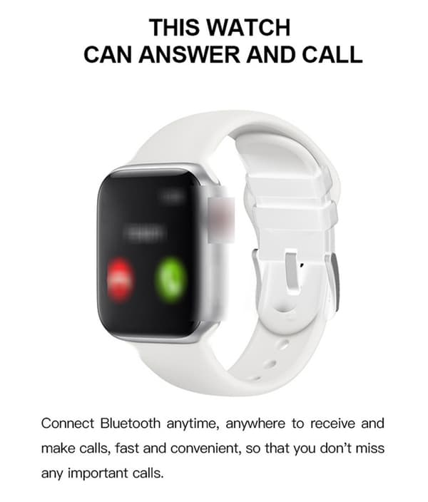 T500 1,54 tommer touch screen smart watch hjertefrekvens blodtryk