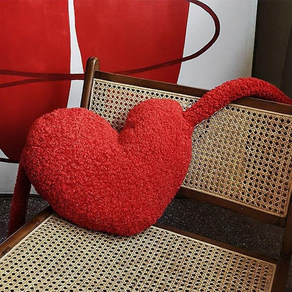 Hjerte Sofa Pude Hvid Dag Plys Legetøj Sofa Dekoration