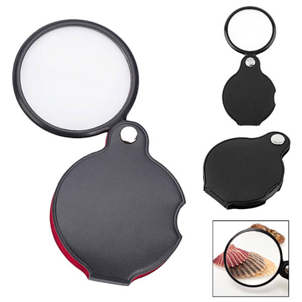 Håndholdt forstørrelsesglass, 6x mini sammenleggbar leselupe 60mm