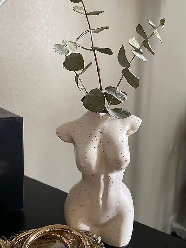Kvinnelig vaseform, kroppsskulptur, søte knoppblomster vaser, moderne Boho hjem chic dekor