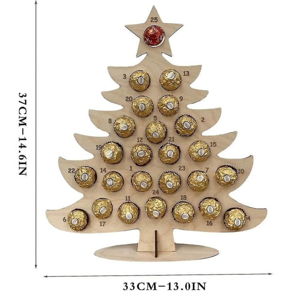 Trä adventskalender julfest Choklad ram dekoration presenter