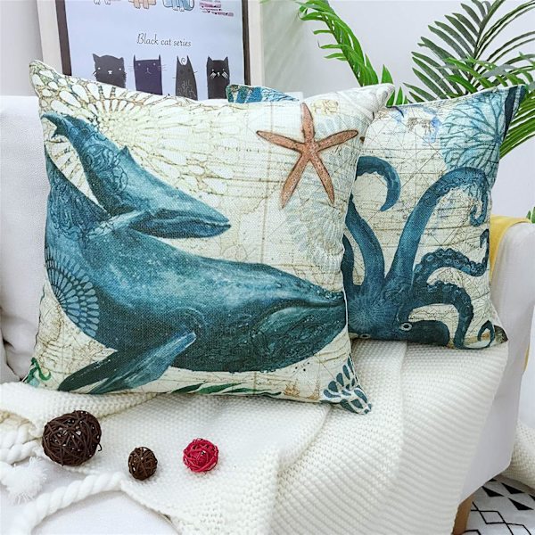 Putetrekk 45x45, 4-delt sett bomull og lin sofa dekorasjon hjemmedekorasjon supermyk putetrekk hjemmedekorasjon stue soverom sofa mari