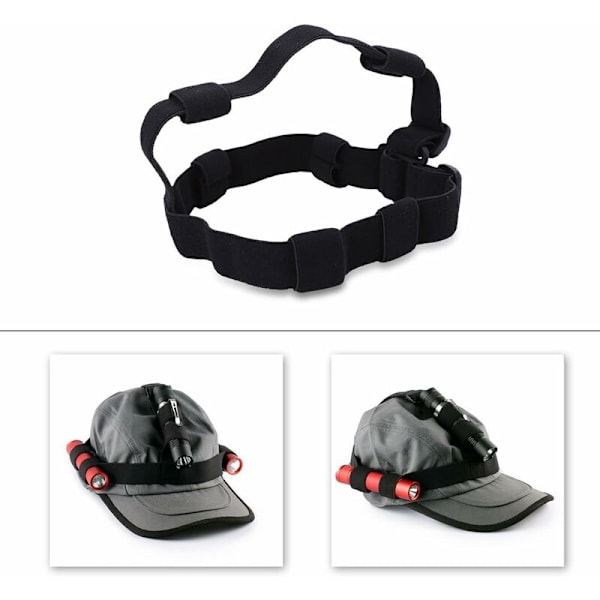 Hodelykt Hodebånd Stropp Hodelykt Belte Justerbar Komfortabel Nylon Hodebånd for Camping Fotturer Sykling Klatring - Svart