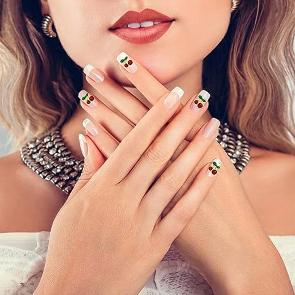 20 st 3D körsbärsberlock nagelkonstdekoration, söta glitter nageltillbehör
