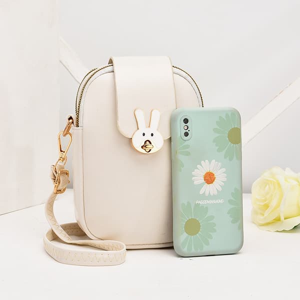 Kvinner Mini Crossbody Bag med Justerbar Rem Fashion Solid Pattern Multipurpose