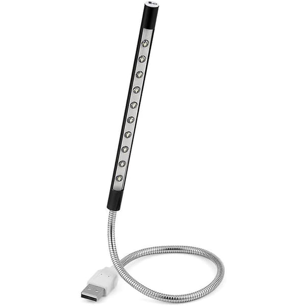 Lätt bärbar datorlampa USB LED 5v 1w 10 LED lång svanhals touch dimmer