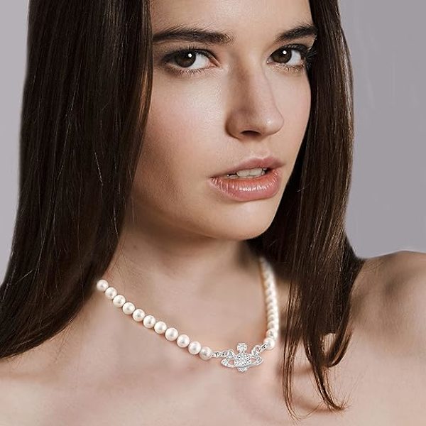 Temperament elegant flash diamant planet halsband Retro p