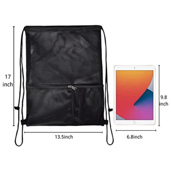 Heavy Duty Mesh Drawstring Bag, Sport Equipment Storage Bag for B