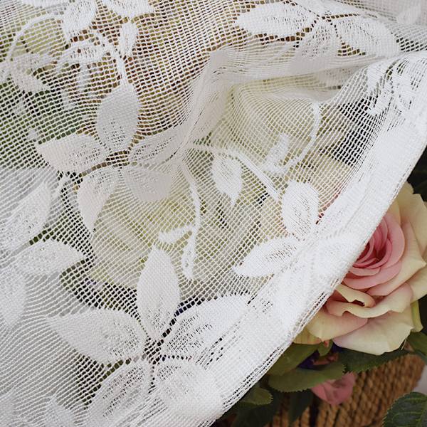 Valkoinen pitsiverho keittiön ikkunaan, jacquard-kukallinen läpikuultava verhotangon tasku, 1 kpl (106*45cm)