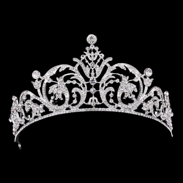Kvinnor Födelsedag Drottning Kronor Tiaror Svart Metall Kristall Rhineston