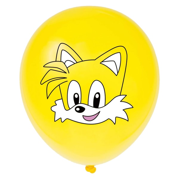 Sonic the Hedgehog tema födelsedagsfest dekoration ballonger banner tårta topper inbjudningskort set