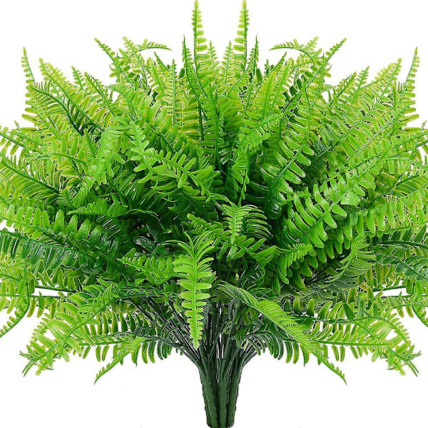 4 st konstgjorda buskar, plastväxter ormbunksblad grönska, 43 cm