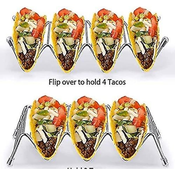 Sæt med 4 tacoholdere i rustfrit stål til op til 16 tacos.
