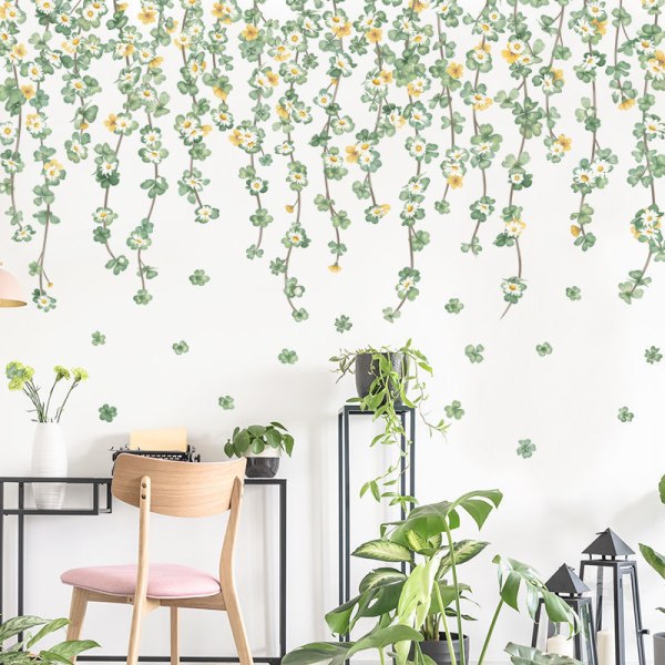 A Set of Wall Stickers, Flower Plants Wall Sticker Living Room Wa