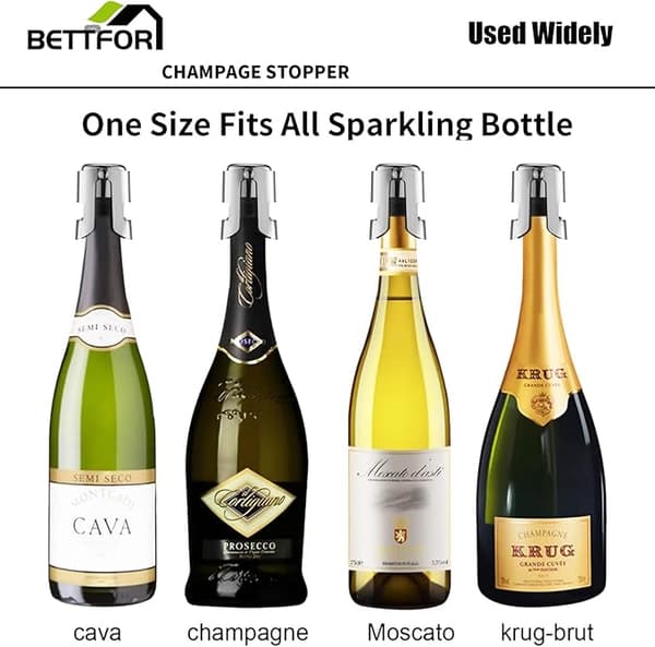 Champagnepropp med rostfritt stål champagnepropp, läckagesäker och