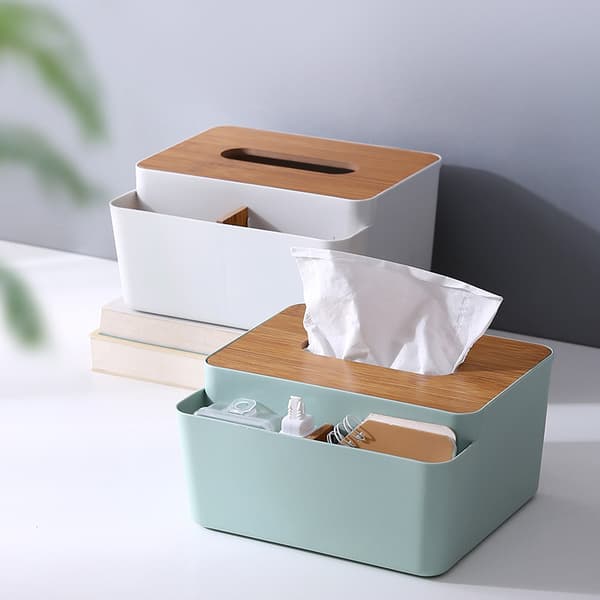 Servietbeholder Kosmetik Servietdispenser Hvid Desktop Opbevaringsboks