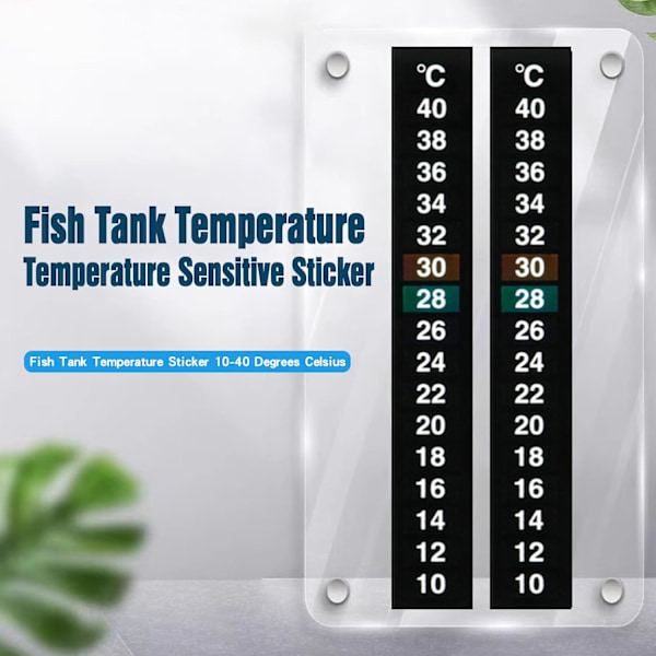 Akvarietermometer Klistermærker til Glasbeholder Vandtemperatur Test 10 og 40 Grader Celsius