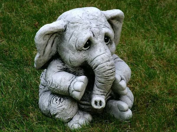 Grå Elefant Prydnad
