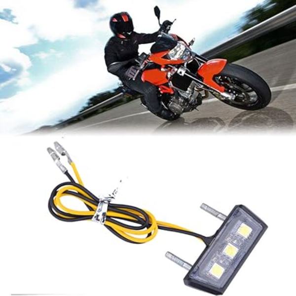 1 stk. Motorcykel Nummerpladelys 3 SMD LED chip Mini Tiny Lampe