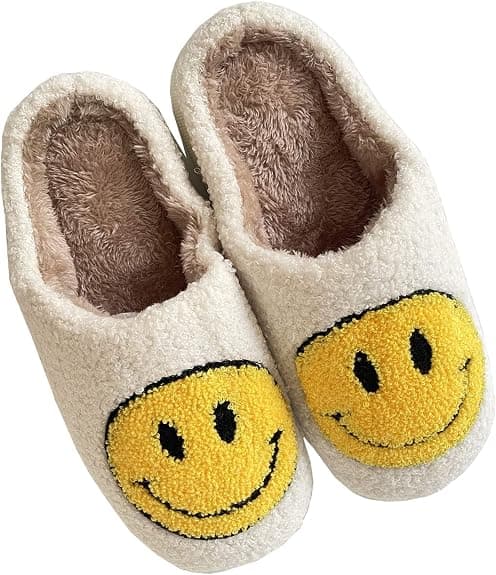Smiley Face Tofflor Mjuka Bekväma Varma Unisex Slitstarka