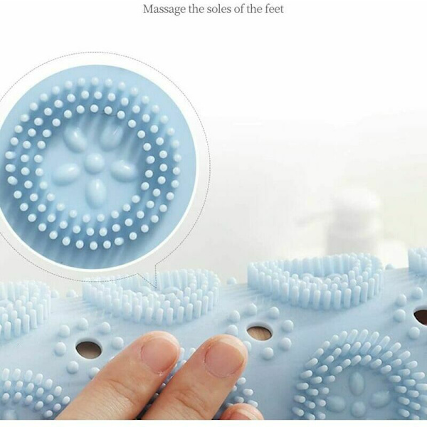 PVC Rund Massage Badmatta Anti-halkmatta -Dddly Pad Mat Tvättmaskin Badkar Bad Dal med hål och tomma supils, 55x55 cm, grå