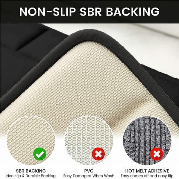 Memory Foam Bademåtte Skridsikker 31.5''x19.7'' Sort Badeværelsestæpper