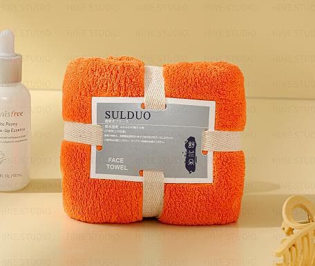 Mjuka och superabsorberande handdukar, gula och orange