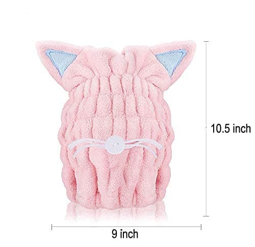 2-pack hårtorkningsmössa, mikrofiber badhanddukshatt för dusch spa,