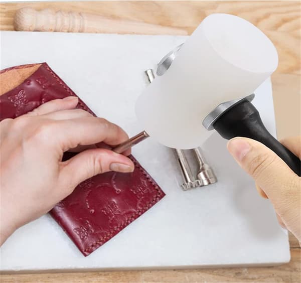 Lærutskjæringshammer DIY Lærhåndverk Hammer T-formet Nylon Hammerhode