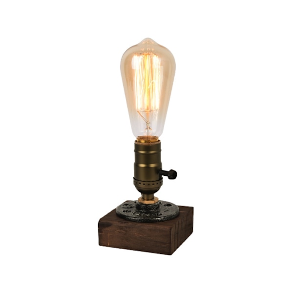Industriell skrivebordslampe, liten retro nattbordslampe med av/på-bryter