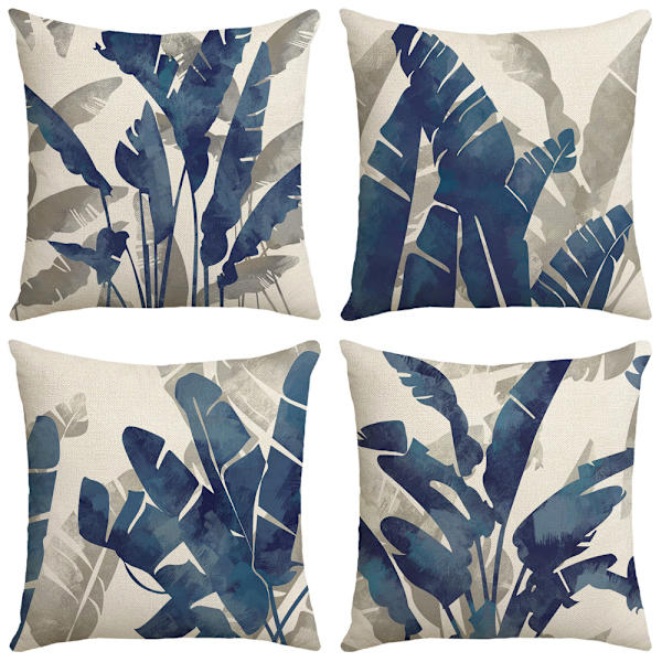 Set med 4 stycken enkla kuddfodral 45 x 45 cm, Kuddfodral för