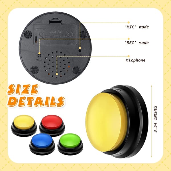 4-delad Buzzer med inspelningsfunktion, Buzzer barns leksaksset