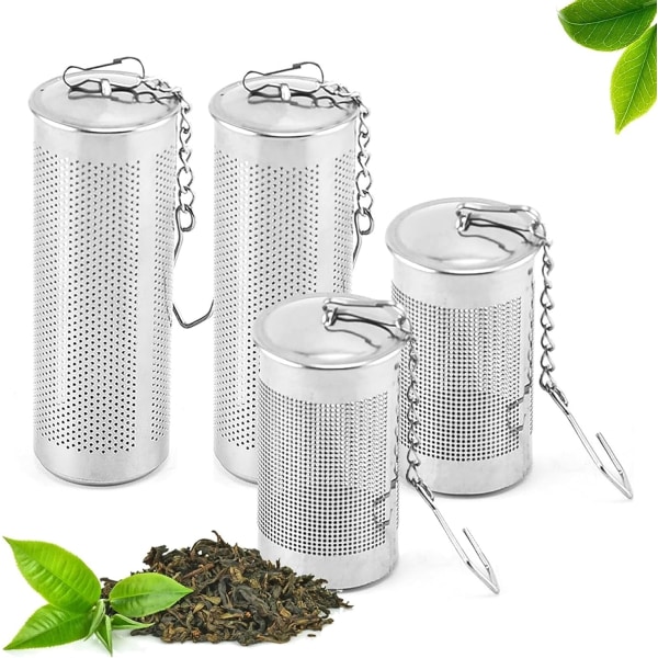 4 delar teinfuser, tefilter, teboll, återanvändbart te i rostfritt stål