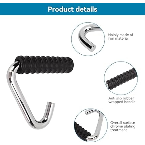 Fitness Handle 13.3cm/5.2in, Heavy Duty Pull-Up Handle, Silver C-Shaped Fi