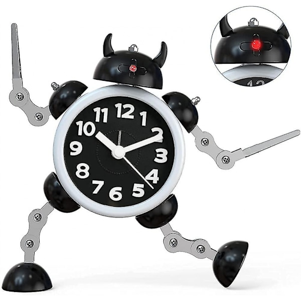 Barnalarmklockor Pojkar Flickor Robot Alarmklockor Barn Analoga Alarmklockor Skrivbords Klockor