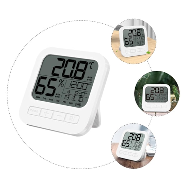 Elektronisk termometer inomhustermometer väggtermometer hygrometer inomhustermometer hög precision fuktighetsmätare omgivningsklimatindikator whi
