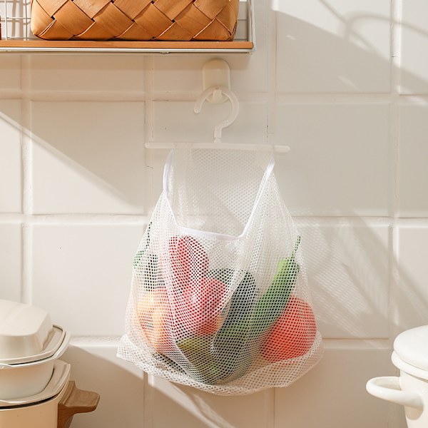 2 stk Mesh Hengepose Mesh Tørkepose Klær Pin Mesh Bag Kjøkken Oppbevaringsholder Bag Mesh Bad Tote Vaskeri Undertøy Bag Vaskeri Kurv Bag Whit