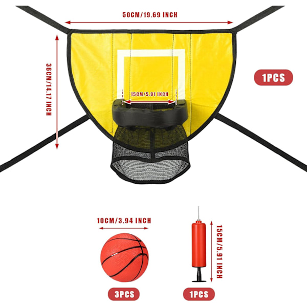 Basketkorgfäste för studsmatta, basketkorgmål för studsmatta